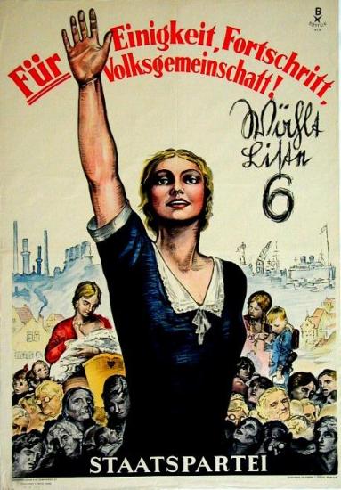 Datei:Für Einigkeit, Fortschritt, Volksgemeinschaft! Staatspartei 1930.jpg